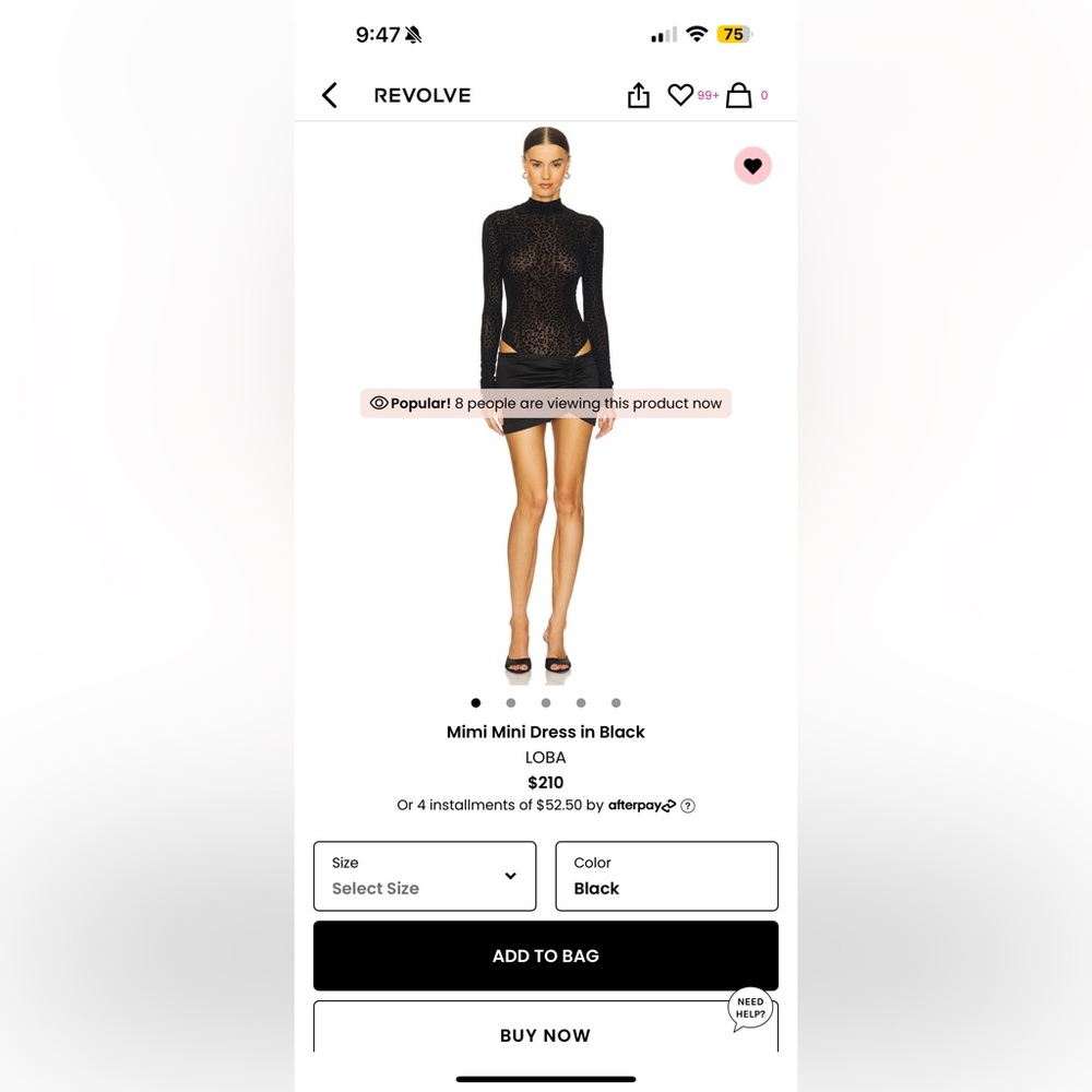 Mimi mini dress in black, LOBA